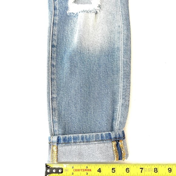 Kancan Women's Mom Distressed High Waist Relaxed Blue Jeans Sz 1/24 Tapered NWT - Picture 10 of 10